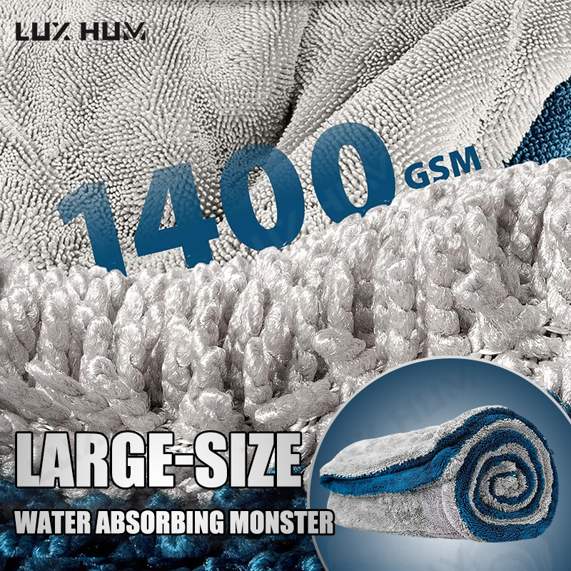Interior Detailing Kit - 1400GSM Thick Car Drying Towel Microfiber