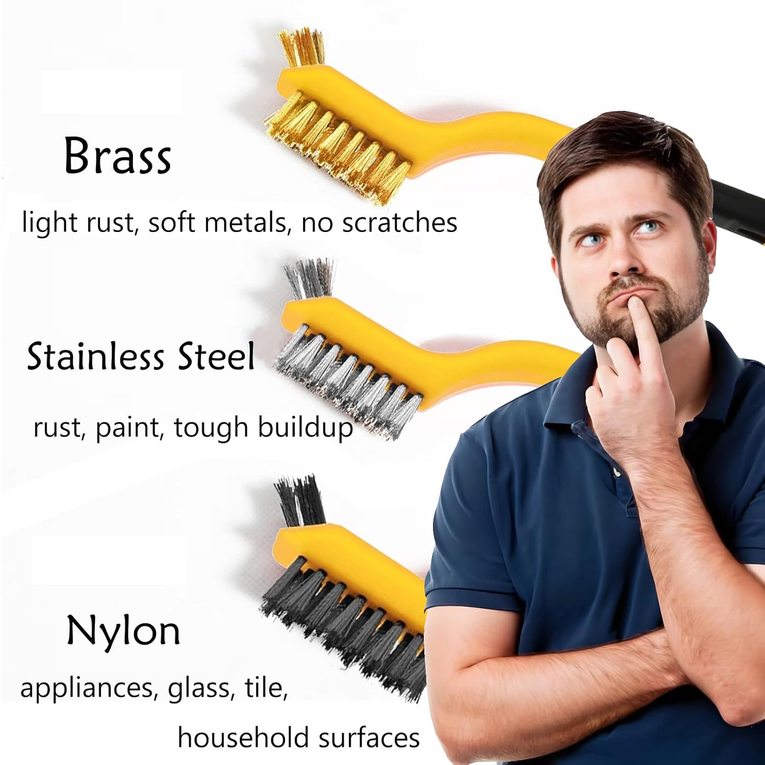 6-Piece Wire Brush Set: Brass, - Detailing Brush Set recensione e prezzo