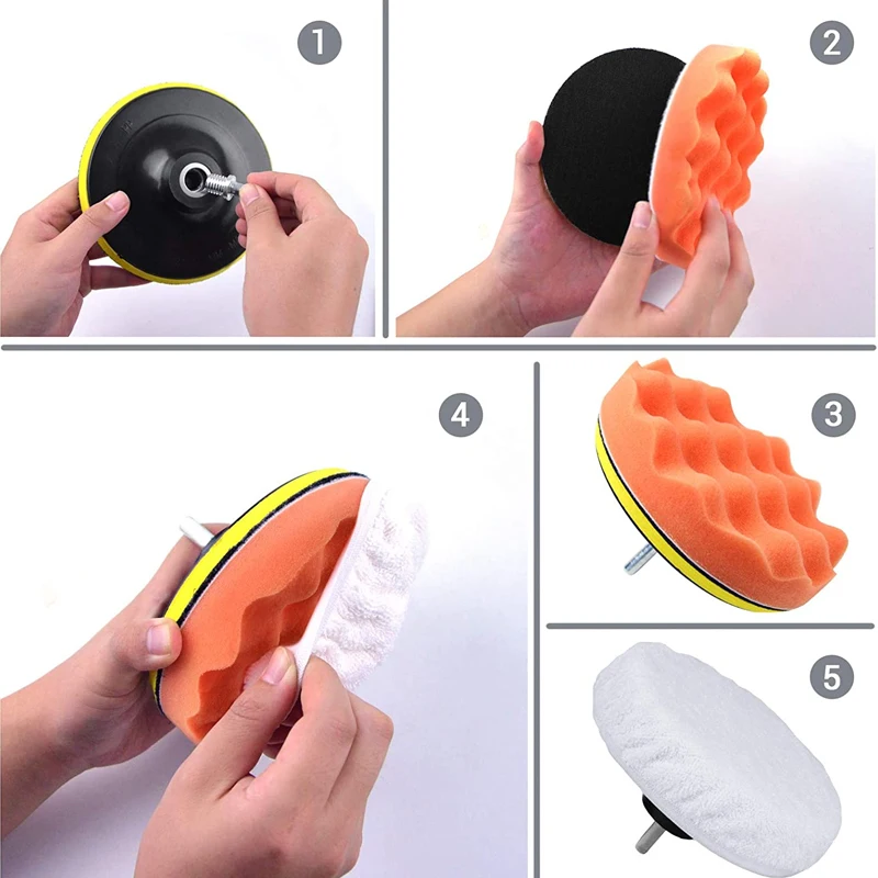 6pcs/8pcs/set Car Polishing Sp - Polish Pad Set Buffer recensione e prezzo