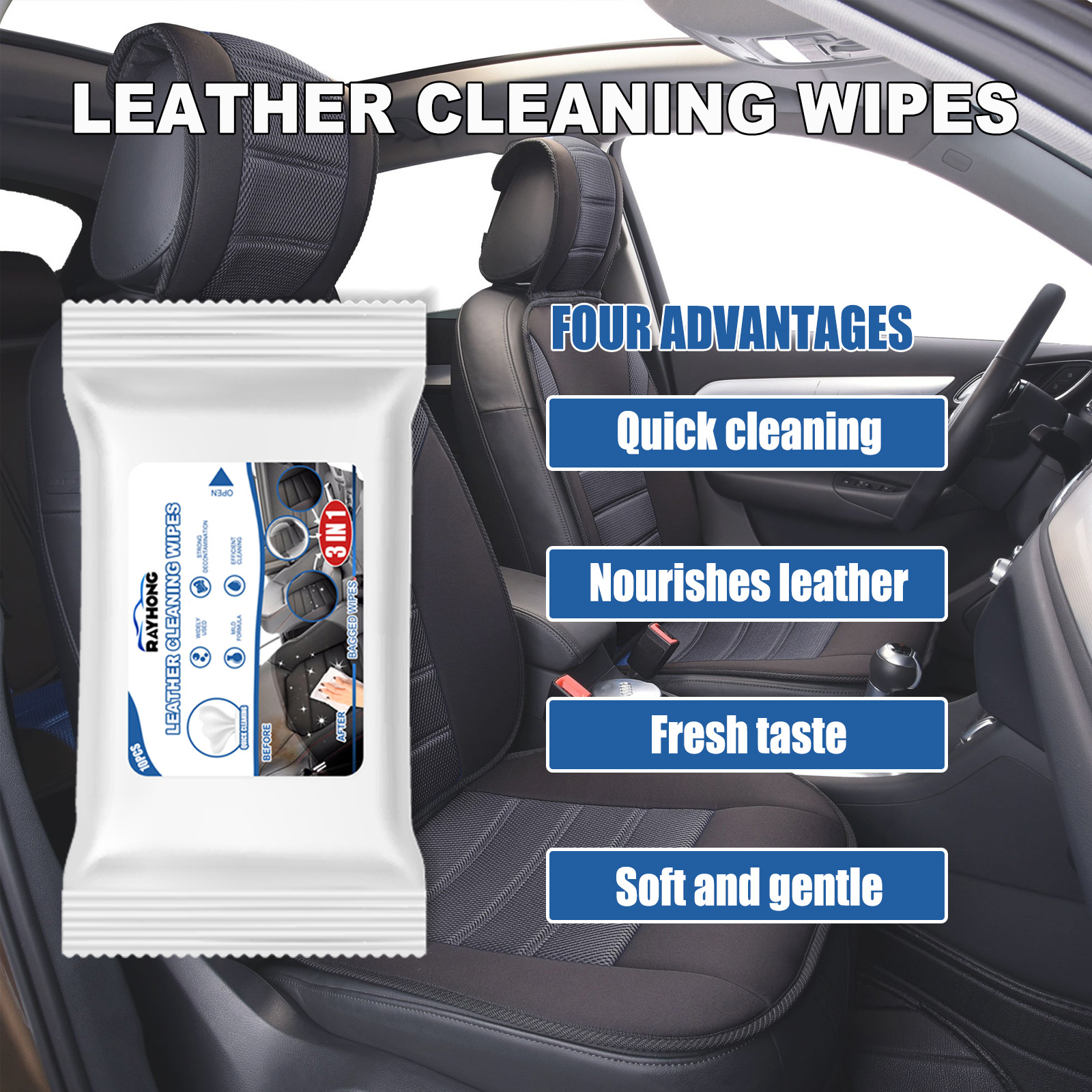 Car Leather Cleaning Wipes, Se - Dirt Brush Interior recensione e prezzo