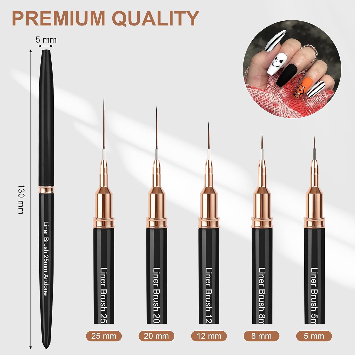 5PCS Metallic Nail Art Pens, L - Detailing Brush Set recensione e prezzo