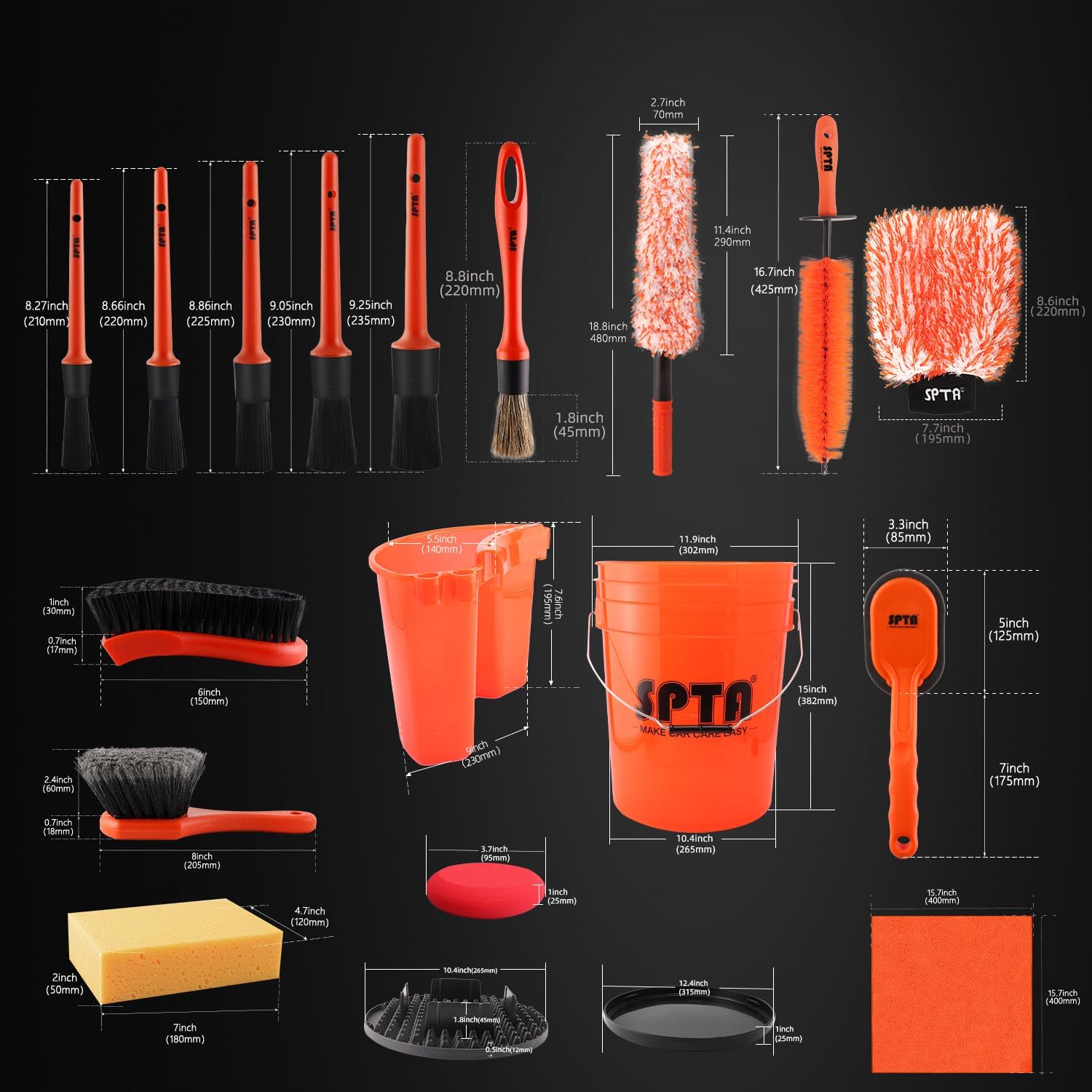 SPTA 33Pcs Car Wash 20L Bucket - Interior Detailing Kit recensione e prezzo