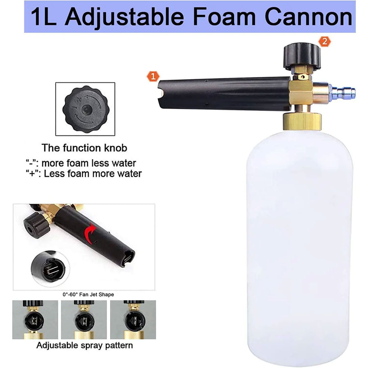 Snow Foam Cannon with 1/4 Inch - Pressure Washer Foam Gun recensione e prezzo