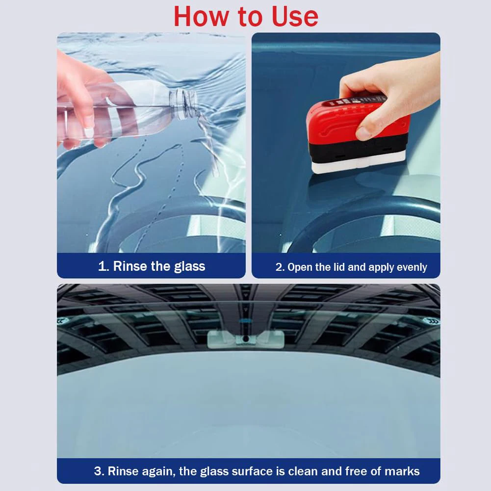 Car Glass Oil Film Remover Aut - Car Cleaning Brush recensione e prezzo