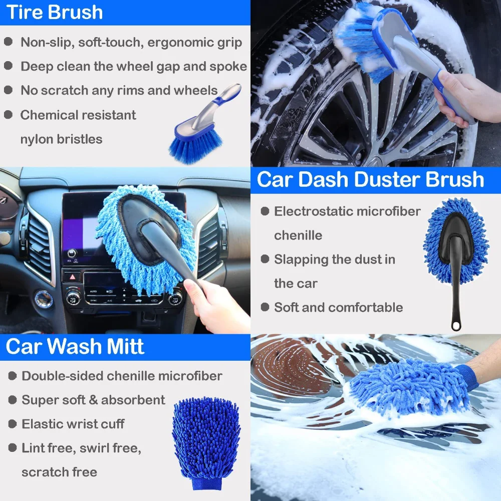 Car Wash Brush Set Detailing B - Dirt Brush Interior recensione e prezzo